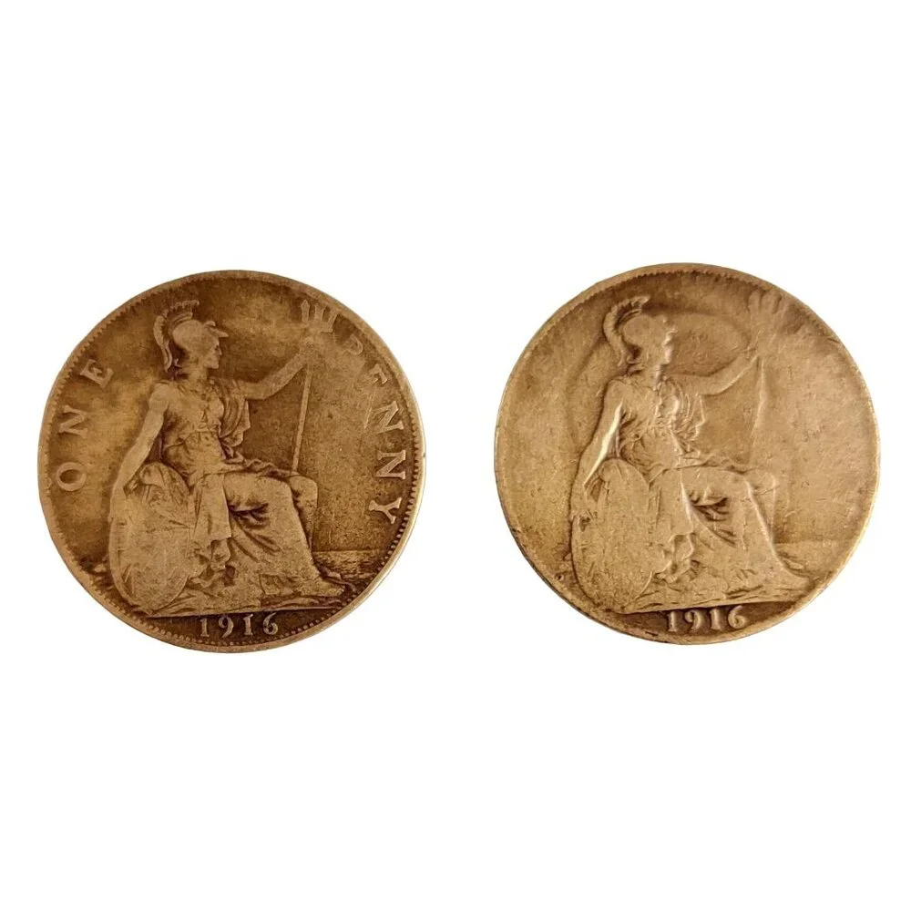 Lot Of 12 Bronze English Pennies 1901 Oldest 1921 Youngest - Picture 7 of 14